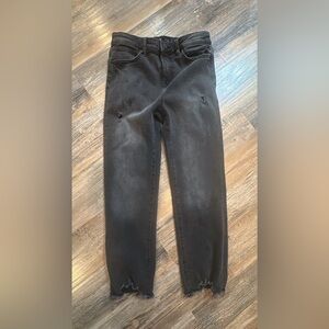 Kendall + Kylie The Icon‎ High Rise Straight Jeans Womens 5/27 Black Distressed